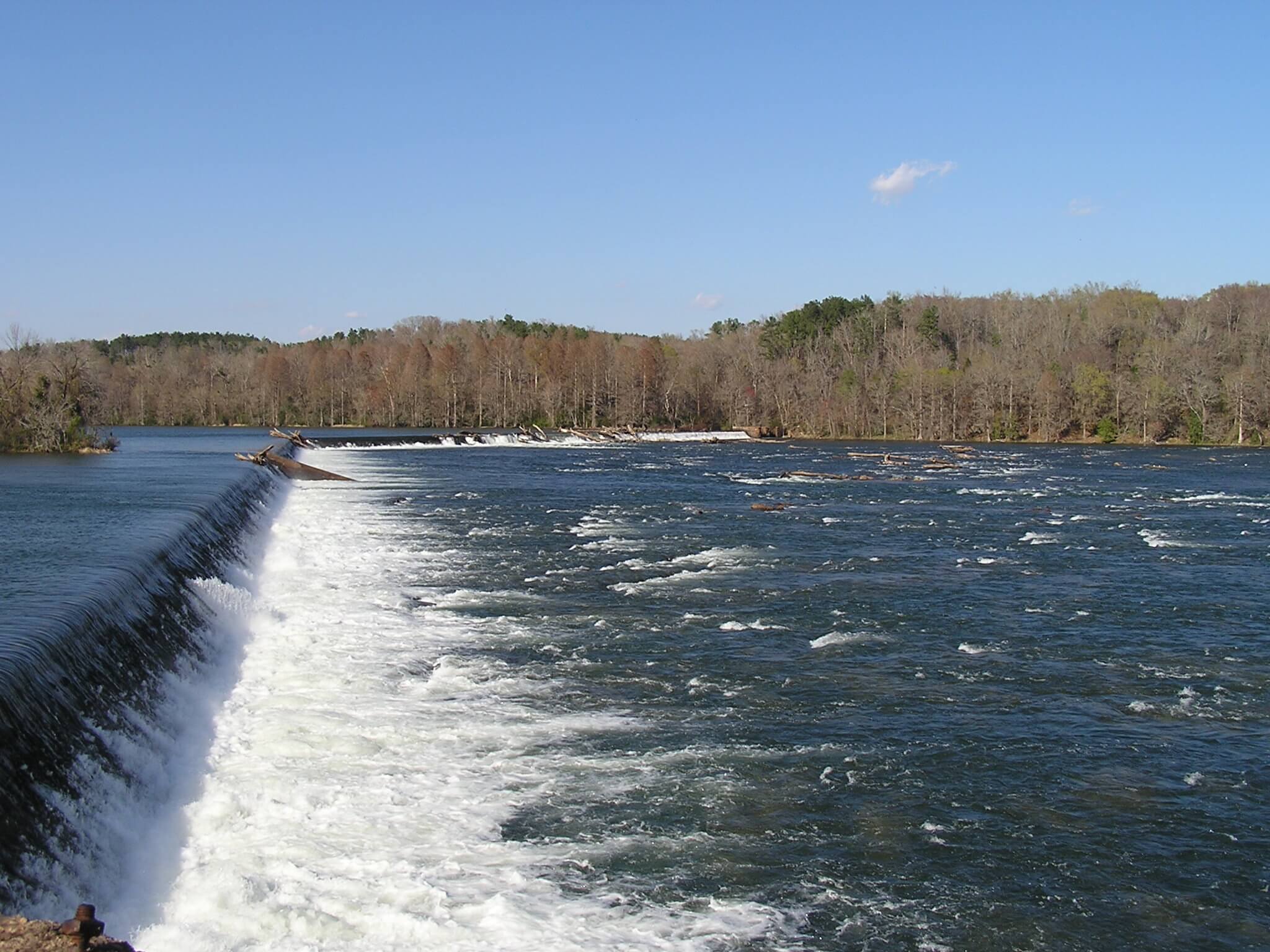 The Savannah River below the Augusta Canal diversion is characterized by numerous rock structures called shoals.  Shoals river reaches provide important fish spawning and rearing habitat in the Savannah River.